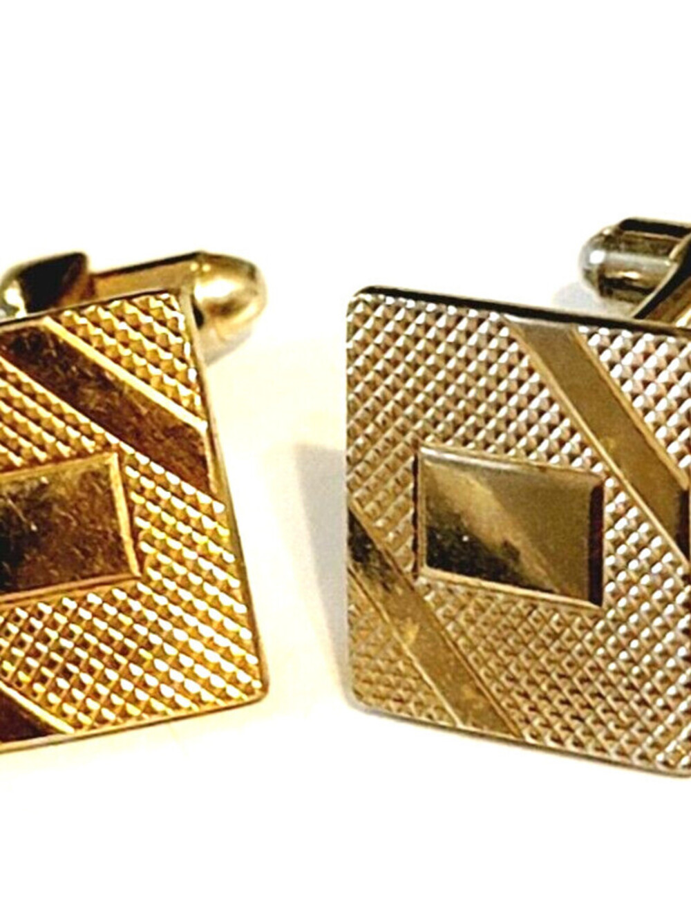 Vintage 10K RGP Cuff Links Engravable Jewelry for Men Square Cufflinks cl-